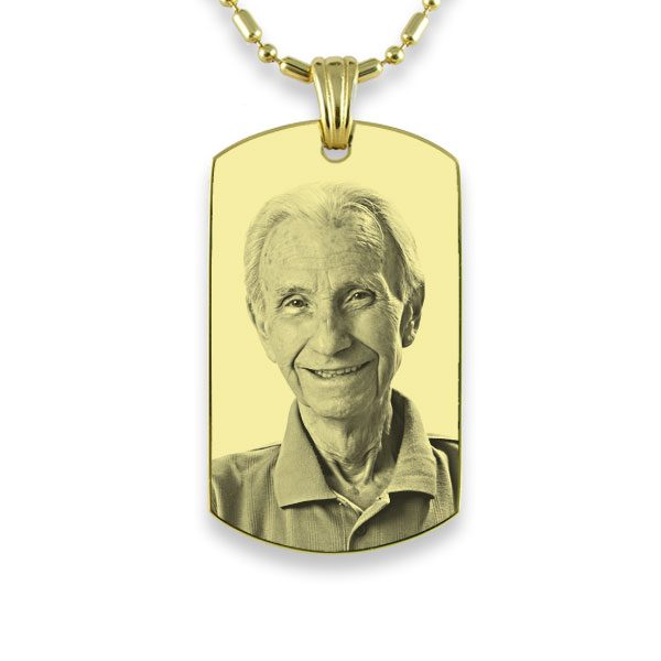 Gold Plate Photo Pendant - Medium Personalised Necklace