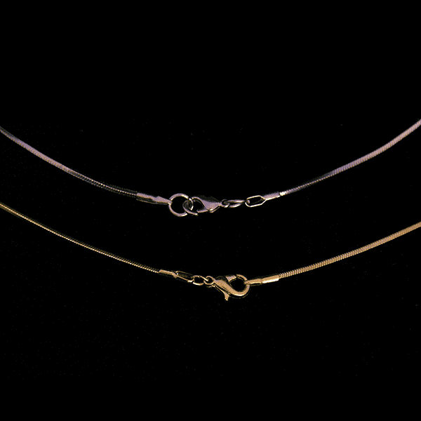Gold and Rhodium Plated Cubic Snake Chain