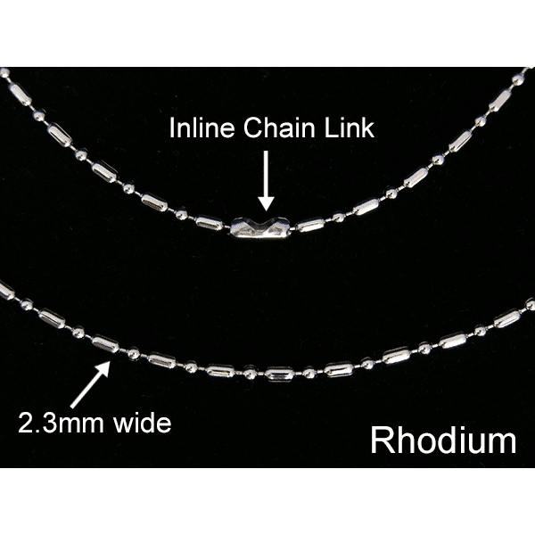 Rhodium Plated Sausage Link Chain