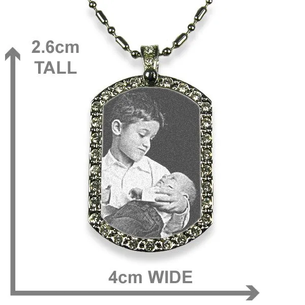 Photo Jewellery - Diamante edged Engraved Pendant - Image 2
