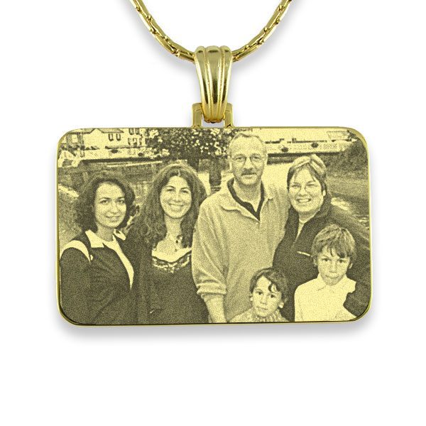 Family Photo Necklace - Engraved Personalised Pendant