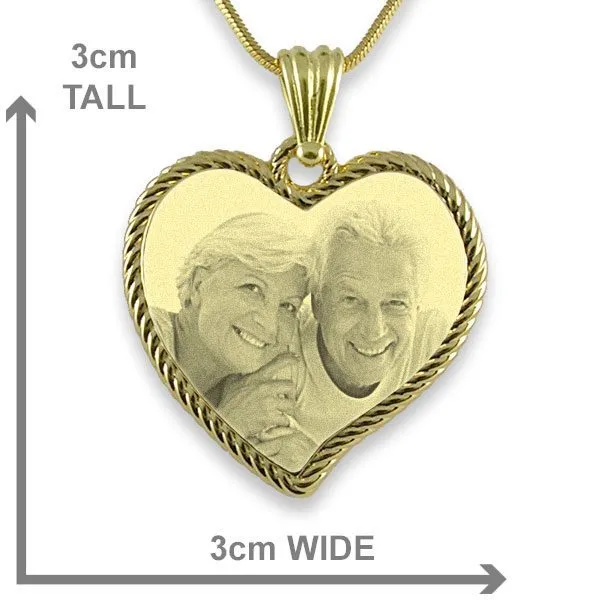 Gold Plate Heart Pendant - Personalised Photo Gift - Image 2