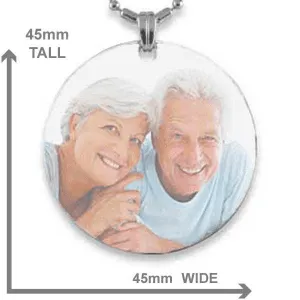 Rhodium Plate Large Colour Disc with measurements