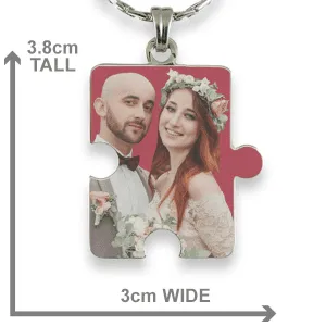 Rhodium Plate Jigsaw Piece Colour Photo Pendant Dimensions