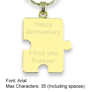 Gold Plate Jigsaw Piece Colour Photo Pendant Dedication Arial