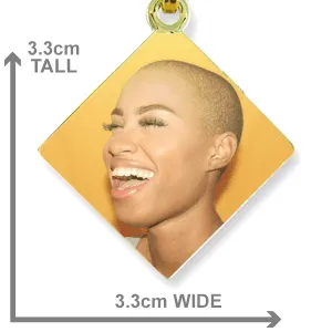 Gold Plate Diamond Drop Colour Photo Pendant Dimensions