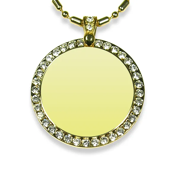 Dog Photo Keepsake - Gold Plate Large Round Diamante - Image 3