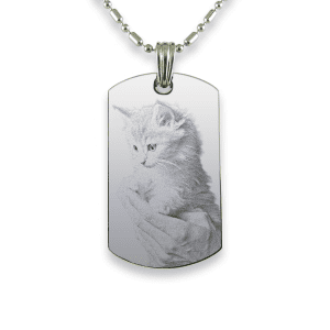 Rhodium Plate Small Portrait Cat Keepsake
