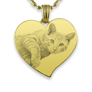 Gold Plate Large Curved Heart | Photo Pendant UK