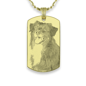 Gold Plate Medium Portrait Dog Keepsake