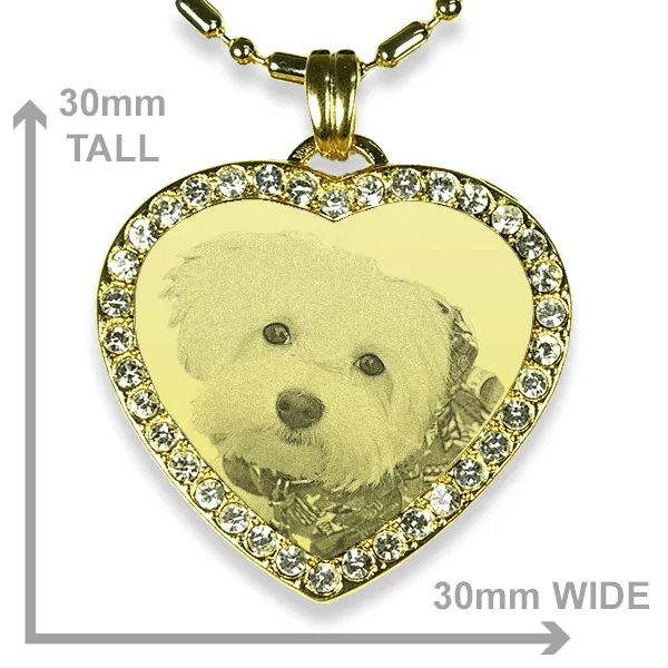 Pet Keepsake - Gold Plate Wide Portrait Diamante - Image 2