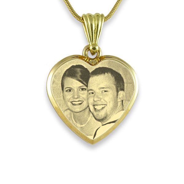 Photo Wedding Jewellery - Gold Plate Bevelled Heart