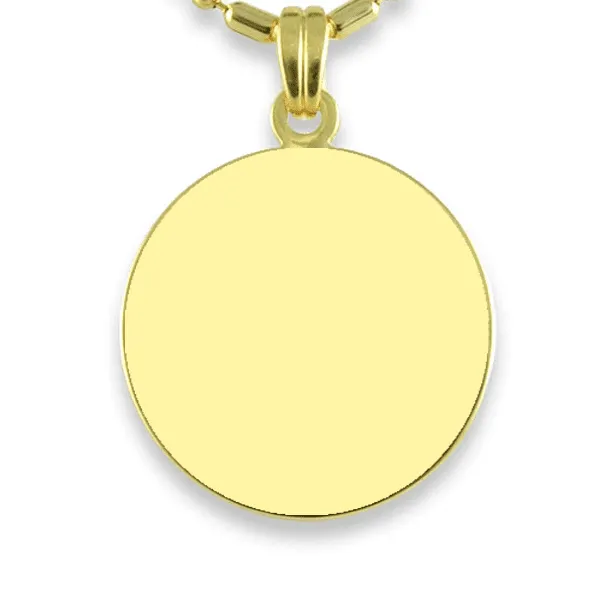 Gold Plate Medium Round Colour Photo Pendant Back