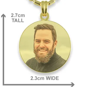 Gold Plate Medium Round Colour Photo Pendant