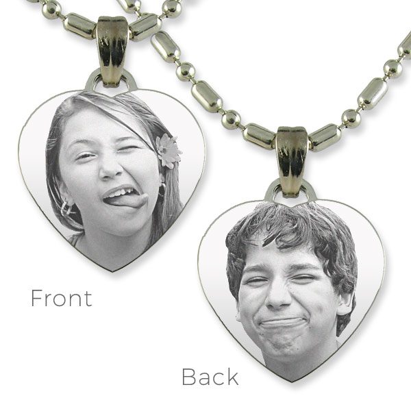 Double Sided Photo Pendant -  Small Heart