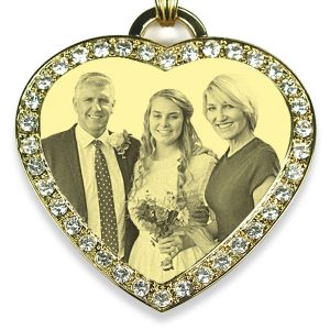 Large Heart Photo Pendant - Bride & Parents