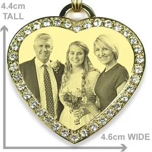 Large Heart Photo Pendant - Bride & Parents