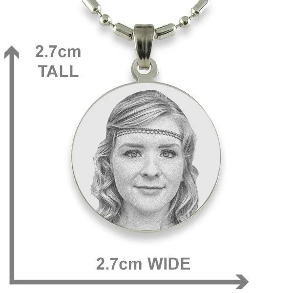 Round Brides Maid Photo Pendant