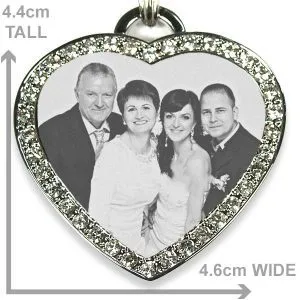 Large Diamante Heart Photo Pendant – Wedding Keepsake