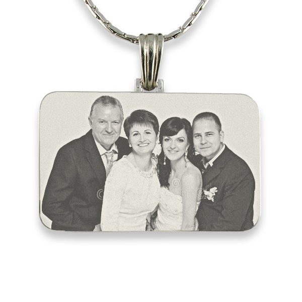 Rhodium Plate Family Wedding Keepsake Photo Pendant