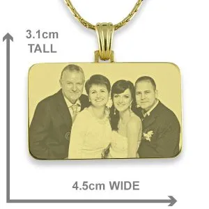 Gold Plate Family Wedding Keepsake Photo Pendant