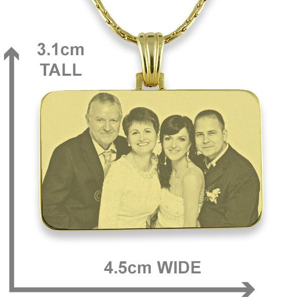Gold Plate Family Wedding Keepsake Photo Pendant
