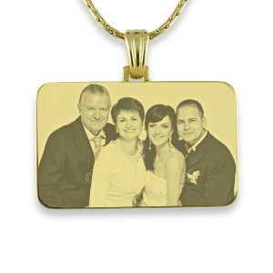 Gold Plate Family Wedding Keepsake Photo Pendant