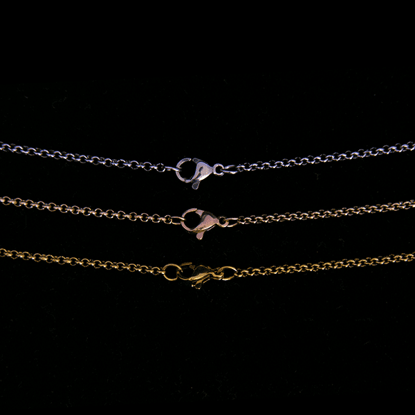 Stainless Steel, Rose Gold and Gold Plated Round Link Chain