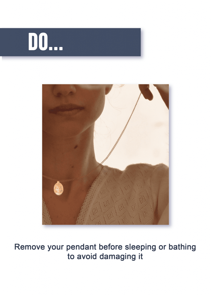Take your Photo Pendant Off Before Showering Or Sleeping