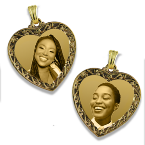 Gold Plate Double Sided Photo Pendant