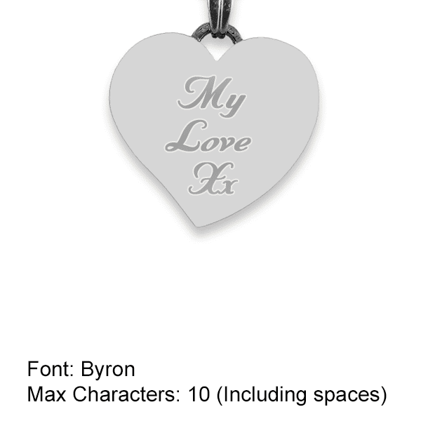 Rhodium Plate Small Curved Heart Photo Pendant