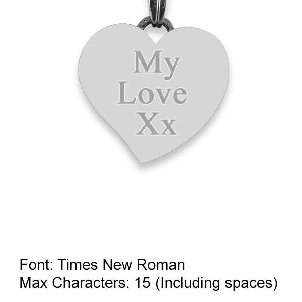Rhodium Plate Small Curved Heart Photo Pendant