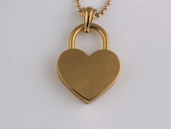 Gold Coloured Love Lock Photo Pendant