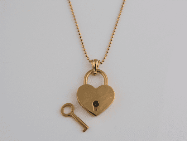 Gold Coloured Love Lock Photo Pendant