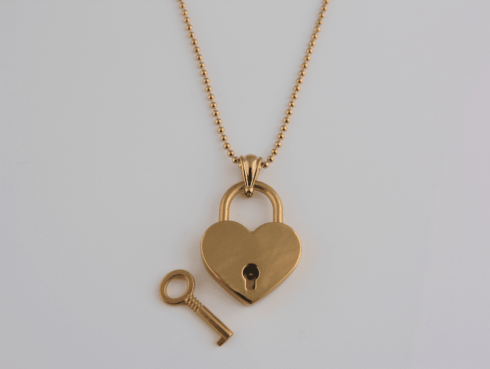 Gold Love Lock - Heart Keepsake - Photo Pendant UK