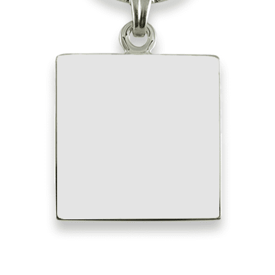 Silver 925 Square Photo engraved Pendant