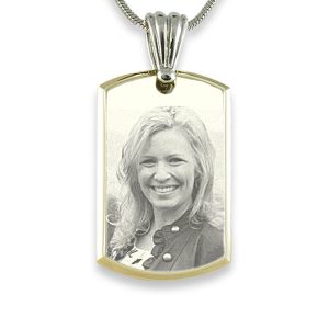 Photo Memorial Jewellery - Large Bevelled Portrait Pendant