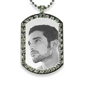 Engraved Photo Gift - Diamante Necklace With Your Own Photo