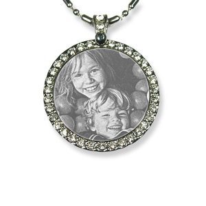 Diamante Small Photo Necklace - Personalised Gift for Mum