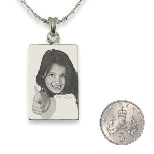 Silver 925 Photo Engraved Portrait Pendant