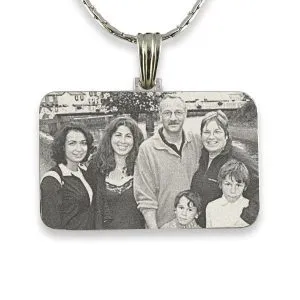 Family Photo Keepsake - Engraved Jewellery Pendant