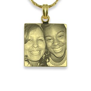 Gold Plated Silver - Square Photo Pendant
