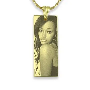 Personalised Photo Gift - Gold Plate Slim Necklace