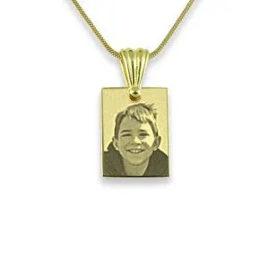 Gold Plated Mini Rectangle Photo Pendant
