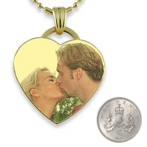 Gold Plate Large Drop Heart