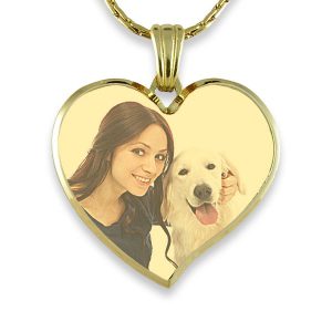Photo Keepsake - Gold Plate Large Deluxe Bevelled Curved Heart