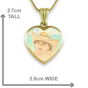 Gold Plate Deluxe Bevelled printed colour Photo Pendant