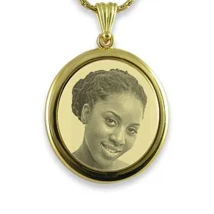 Personalised Photo Keepsake - Gold Plate Large Mounted Portrait Oval