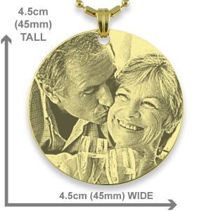 Dimensions of Gold Plated Medallion Photo Pendant
