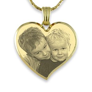 Personalised Photo Keepsake - Gold Plate Bevelled Heart